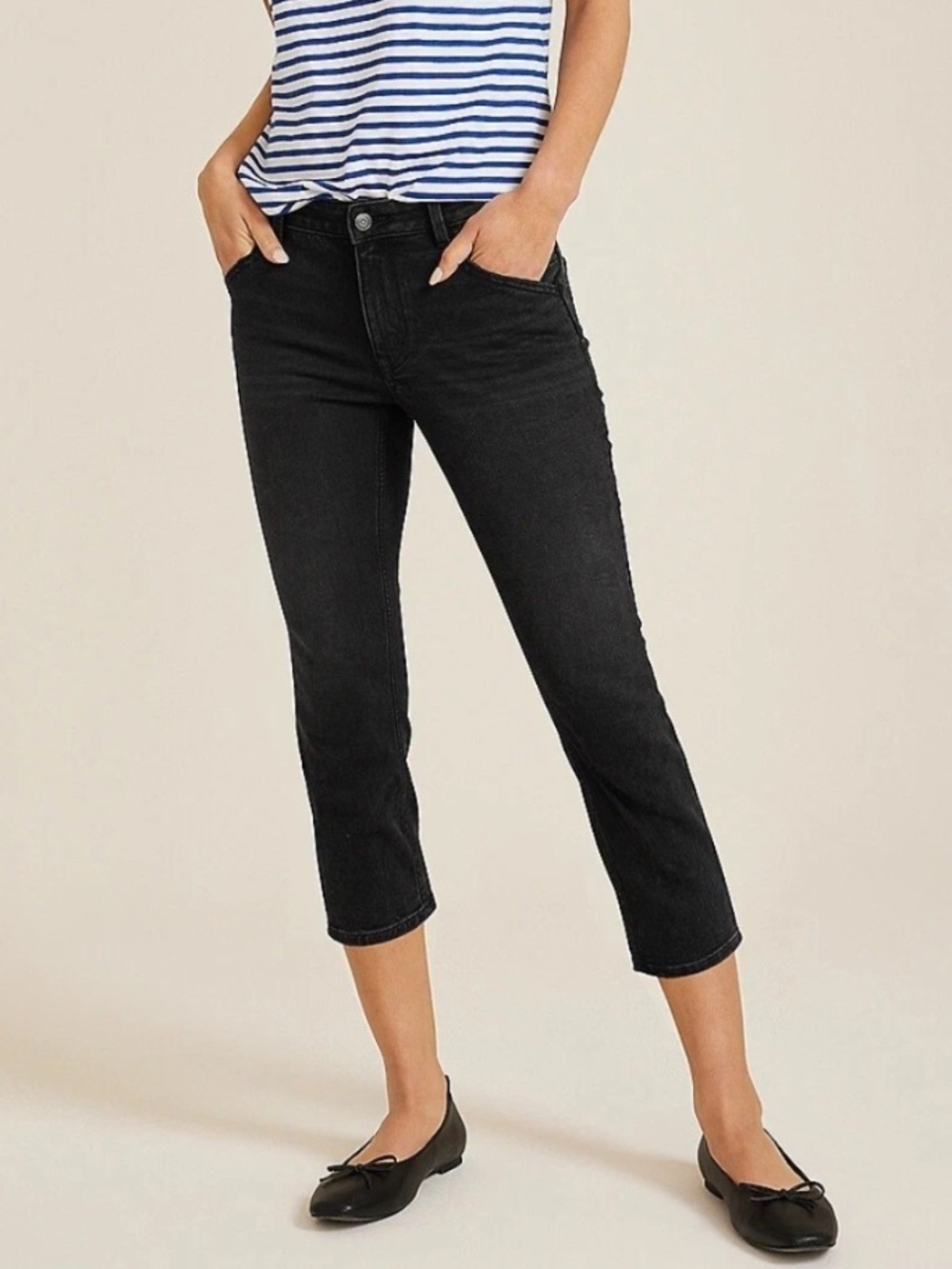 M Jeans By Maurices Women Plus Sz 24W Black Mid Rise Super Skinny Crop Jean NWOT
